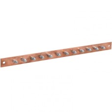 Шина заземления 483х25x3мм медь ШМТ М1 12 точек подключения М6 ITK ER-12-325-M1