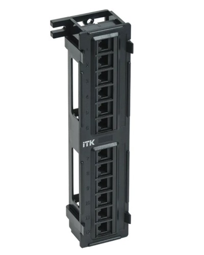 ITK Настенная патч-панель кат.5Е UTP, 12 портов (IDC Dual) (PP12-C5EU-D05) в Балашихе Патч панель Pintop.ru