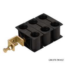 Комплект крепления для 6-ти коаксиальных кабелей диаметром 7/8", со струбциной LANMASTER LAN-CFX-7/8-6-EZ