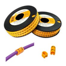 Клипса маркировочная на кабель диаметром 3.6–7.4 мм, символ "2", 500 шт., желтая LANMASTER LAN-MCC-EC22/500-YL