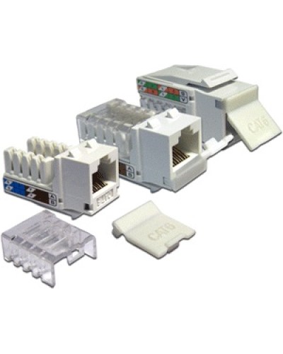 Модуль Keystone, RJ45, кат.6, UTP, 90 градусов, со встроенной шторкой, белый LANMASTER (LAN-OK45U6/90P-WH) в Балашихе Коннекторы Pintop.ru