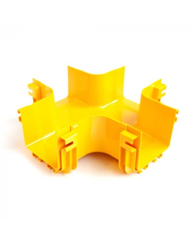 Х-соединитель оптического лотка 120 мм, монтаж без соединителей, желтый LANMASTER (LAN-OT120-XT/NC) в Балашихе Коммутационные изделия Pintop.ru