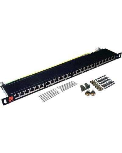 Патч-панель 19, 24 порта RJ-45, категория 6, STP, 0.5U, компактная LANMASTER LAN-PPC24S6 в Балашихе Патч панель Pintop.ru