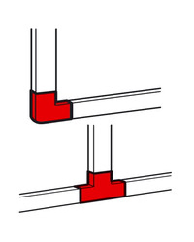 Угол плоский/отвод Т-образный для кабель-канала METRA Legrand (638199) в Балашихе Аксессуары для кабель-канала Pintop.ru
