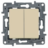 Выключатель двухклавишный 10 AX 250 В слоновая кость Etika Legrand 672302