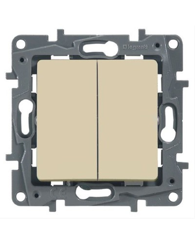 Выключатель двухклавишный 10 AX 250 В слоновая кость Etika Legrand 672302 в Балашихе Аксессуары для кабель-канала Pintop.ru