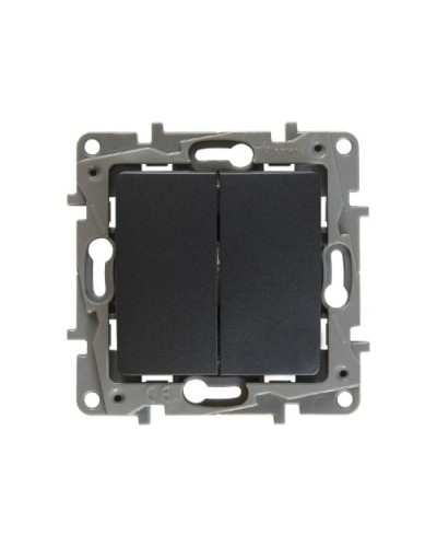 Переключатель двухклавишный Etika Plus 10 AX 250 В антрацит Legrand 672612 в Балашихе Аксессуары для кабель-канала Pintop.ru