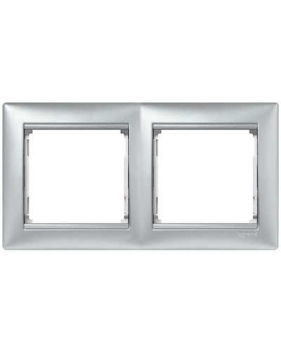 Рамка 2 поста горизонтальный монтаж алюминий Valena Legrand 770152 в Балашихе Аксессуары для кабель-канала Pintop.ru