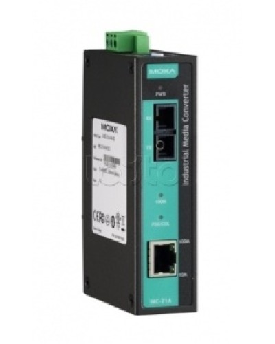 Медиаконвертер Ethernet 10/100BaseTX в 100BaseFX (SC) с расширенным диапазоном температур Moxa IMC-21A-S-SC-T в Балашихе Медиаконвертеры Pintop.ru