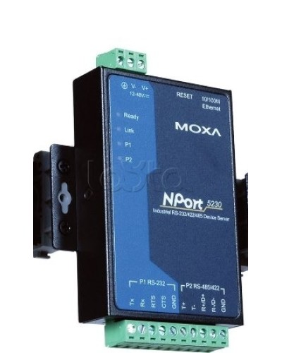 Сервер 2-портовый RS-232 + RS-422/485 в Ethernet Moxa NPort 5230-T в Балашихе Дополнительное оборудование для ОПС Pintop.ru