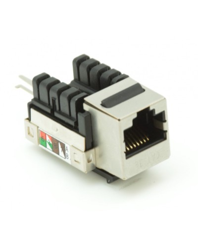 Модуль-вставка типа Keystone, Кат.5e (Класс D), 100МГц, RJ45/8P8C, 110/KRONE, T568A/B, экранированный, металлик, уп-ка 10шт. NETLAN EC-UKJ-SD2-MT-10 в Балашихе Коннекторы Pintop.ru