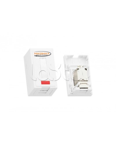 Розетка RJ45 1 порт кат.6 белая NIKOMAX (NMC-WO1UE2-FT-ST-WT) в Балашихе Розетки компьютерные и телефонные Pintop.ru