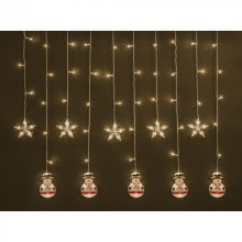 Гирлянда Navigator 95 026 NGF-D037-03 (бахрома звезды и снеговики RGBY 3*0.6м IP