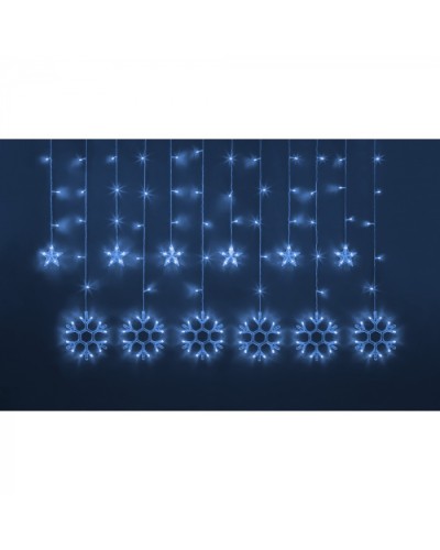 Гирлянда Navigator 95 122 NGF-D032-03 (бахрома звезды и снежинки Blue 2.5*1м IP2 в Балашихе Источники света(Лампы) Pintop.ru