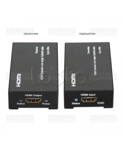 Комплект для передачи HDMI по одному кабелю витой пары CAT5e/6 до 50м OSNOVO TA-Hi/1+RA-Hi/1 в Балашихе Видеоусилители, Модуляторы, Делители Pintop.ru