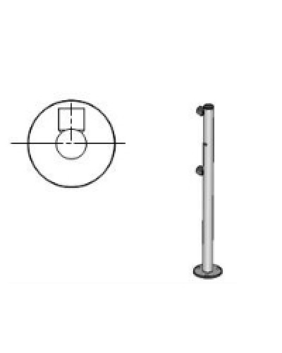 Стойка ограждения с отверстием под фиксатор 2 муфты L-образная, Oxgard Стойка ограждения с отверстием под фиксатор L-образная, 2 муфты слева (ВЗР 1996.09.52) в Балашихе Ограждения Pintop.ru