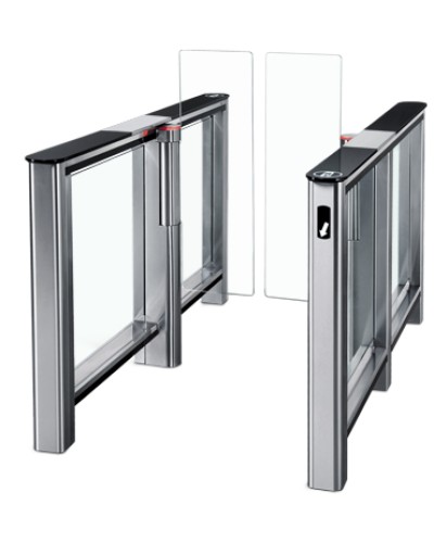 Турникет PERCo-ST-01 с крышками из закал. стекла с центральной вставкой из нерж. стали со створками Створки шириной 300 в Балашихе Турникеты Pintop.ru