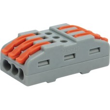 Клемма соединительная многоразовая проходная 3 полюса, серая (25 шт./уп.) REXANT (07-6263-3)