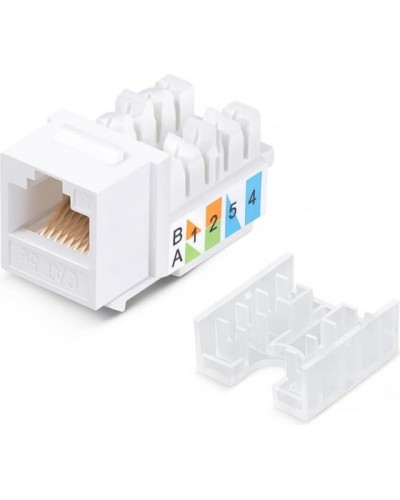 Модуль Keystone Jack RJ-45(8P8C), UTP неэкранированный, CAT 5e, тип 90 градусов, белый REXANT PRO 02-0064 в Балашихе Модули Keystone Pintop.ru