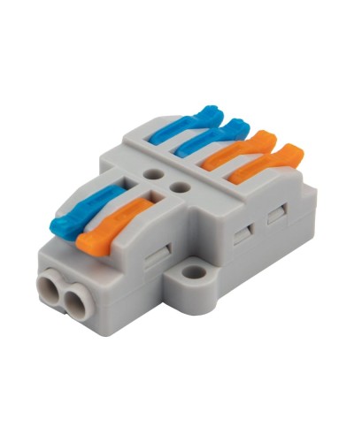 Разветвительная клемма СМК 2x2 2 полюса с монтажной площадкой 1 ввод 2 вывода (5 шт/уп) Rexant (07-5235-05) в Балашихе Клеммные колодки Pintop.ru