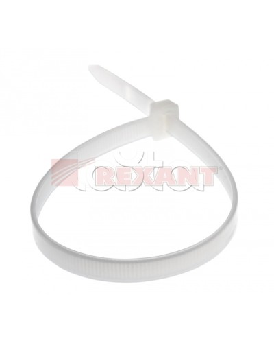 Хомут-стяжка нейлоновый, многоразовый 8x300 мм СКМ-300 белый (100шт/уп) REXANT 07-0309 в Балашихе Стяжки-хомуты Pintop.ru