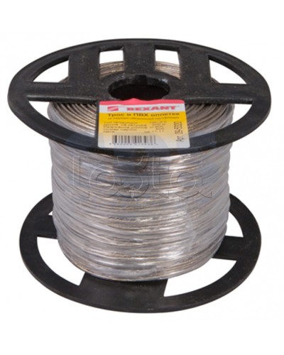 Трос стальной в ПВХ изоляции d2 мм (200) REXANT 09-5320 в Балашихе Крепежные изделия Pintop.ru