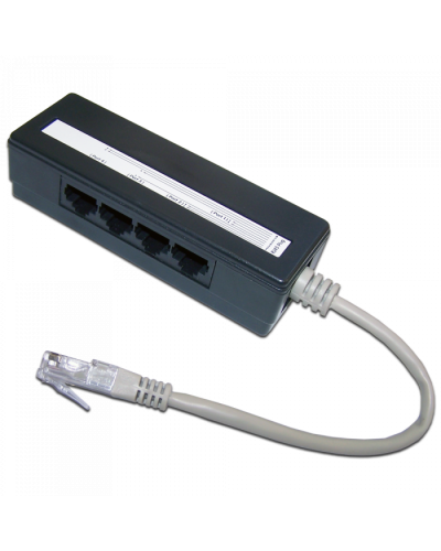Сплиттер 1 на 4 RJ-45 TWT (TWT-4U1) в Балашихе Проходные адаптеры RJ-45 и разветвители Pintop.ru
