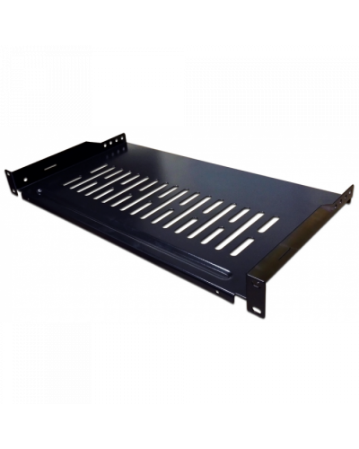 Полка фронтальная, с возможностью установки заднего фиксатора, 300 мм, 1U, 18 кг TWT (TWT-CB-SFBF300-1U/18) в Балашихе Полки для шкафов и стоек Pintop.ru