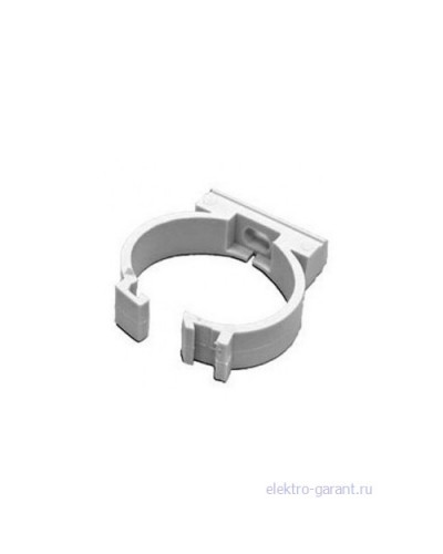 Держатель с защелкой Экопласт для труб D25мм, АБС, белый (50 шт) в Балашихе Аксессуары для кабель-канала Pintop.ru