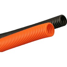 Труба ПНД гофрир. тяжелая, цвет чёрный, диам 32мм Экопласт 21032