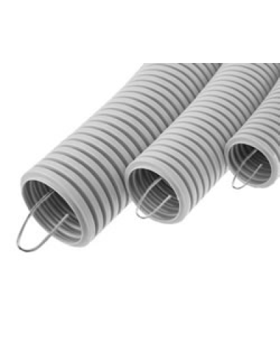 Труба HFFR гофрир. тяжелая, с зондом, без галогена, ПЛЛ 32мм Экопласт 21132HFR-W в Балашихе Труба гофрированная Pintop.ru