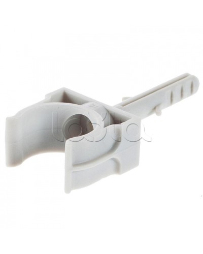 Держатель с дюбелем без шурупа для гофрированной или жесткой гладкой трубы D16 мм Экопласт 41416 в Балашихе Держатели, клипсы, скобы Pintop.ru