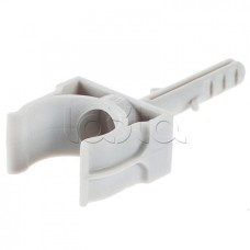 Держатель с дюбелем без шурупа для гофрированной или жесткой гладкой трубы D20 мм, без галогена Экопласт 41420HF