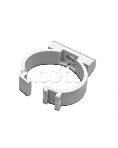 Держатель с защелкой для гофрированной или жесткой гладкой трубы D20 мм Экопласт 41620 в Балашихе Держатели, клипсы, скобы Pintop.ru