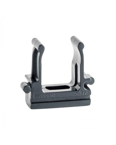 CF16G Держатель (клипса), без галогена, для труб D16мм, цвет чёрный (50шт)Экопласт (41716-50HF-BL) в Балашихе Держатели, клипсы, скобы Pintop.ru