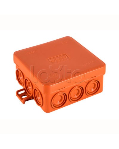 JBL085 Коробка огн. E110, о/п 85х85х38мм, без галогена, 12 вых., IP55, 5P, (0,15-2,5 мм2), цвет оранж. Экопласт (43165HF) в Балашихе Распределительные коробки Pintop.ru