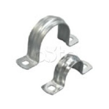 Скоба оцинкованная с двумя отверстиями для трубы D25мм, м.о.8,5-6,0мм (1уп=100шт) Экопласт (43625P)