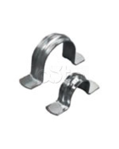 Скоба оцинкованная двухлапковая без монтажного отверстия, для трубы D25мм (1уп = 100шт) Экопласт (43627) в Балашихе Держатели, клипсы, скобы Pintop.ru