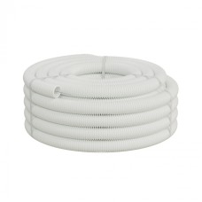 Труба ПП-FR гофрир. легкая, с зондом,без галогена, ПЛЛ 40мм Экопласт (60140HFR-W) - Труба ПП-FR гофрир. легкая, с зондом,без галогена, ПЛЛ диам.40мм ПВ-0 (20м) цвет белый 1 палл.=840м Экопласт