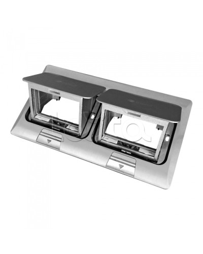 Люк в пол на 2x1,5 поста (45х45мм) в комплекте с коробкой и суппортом, сталь Экопласт (70026) в Балашихе Системы лючков и колонн Pintop.ru