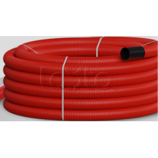 NR050 Двустен. труба ПНД гибкая откр. прокладки, SN26, с зондом, D50мм (50м) красн. Экопласт (801050HFR-UF-RD)