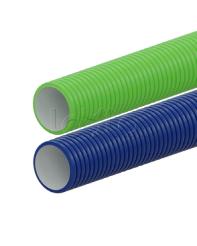 Вентиляционная труба гибкая двустенная для воздуховода (ПНД), антистатическая и антибактериальная D110мм, цвет синий (1шт=50м) Экопласт (803110BU) в Балашихе Труба гофрированная Pintop.ru