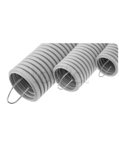 NR050 Усиленная двустен. труба ПНД гибкая, тип 750, SN38, с зондом, D50мм (50м) цвет красный Экопласт (821050) в Балашихе Труба гофрированная Pintop.ru