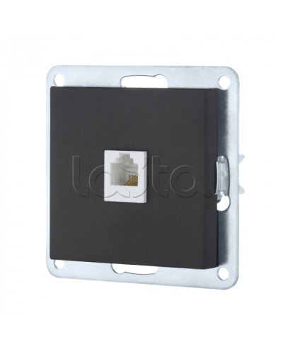 Розетка телефонная RJ-12 с накладкой (черный бархат) LK 80 Экопласт (845508-1) в Балашихе Розетки компьютерные и телефонные Pintop.ru