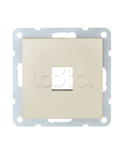 Накладка с суппортом розетки комп. и телеф. на 1 вход (бежевый матовый) БЕЗ механизма LK80 Экопласт (846102-0) в Балашихе Розетки компьютерные и телефонные Pintop.ru