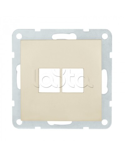 Накладка с суппортом розетки комп. и телеф. на 2 входа (бежевый матовый) БЕЗ механизма LK80 Экопласт (846202-0 в Балашихе Розетки компьютерные и телефонные Pintop.ru