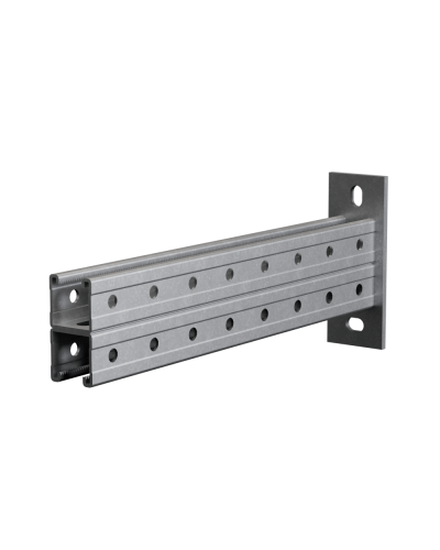 Страт-консоль двойная усиленная 41х41 L600 s:2,5 мм (тройная перфорация) HD КМ-Профиль (2KSSU41-600 3P HD) в Балашихе Аксессуары для лотков Pintop.ru