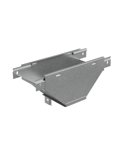 Т-ответвитель переходник 50х300-200 мм верт. c разворотом трассы на 90 гр. ПЛЮС (нижняя часть меньше исходной) HD КМ-Профиль (TDPSplus90-50-300-200 HD) в Балашихе Аксессуары для лотков Pintop.ru