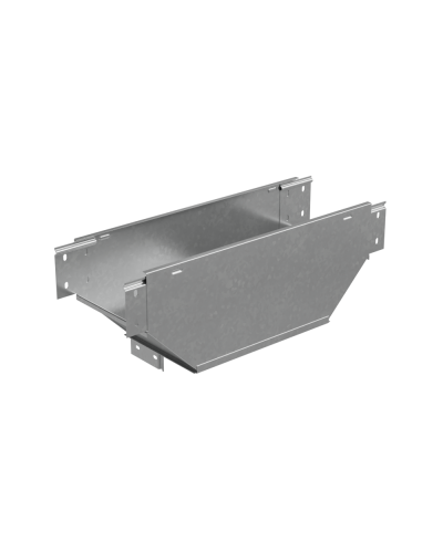 Т-ответвитель переходник 100х150-400 мм верт. c разворотом трассы на 90 гр. ПЛЮС (нижняя часть больше исходной) HD КМ-Профиль (TDPVplus90-100-150-400 HD) в Балашихе Аксессуары для лотков Pintop.ru