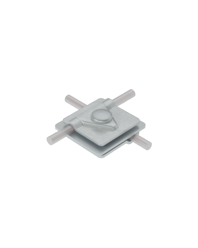 Универсальный соединитель для прутка Ø 5-10 мм с 3 пластинами 40х40 мм CU КМ-Профиль (3USM-D5-10 CU) в Балашихе Аксессуары для лотков Pintop.ru